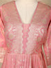 Dusty Pink Floral Design Silk Anarkali Salwar Suit - Diadem