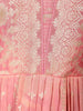 Dusty Pink Floral Design Silk Anarkali Salwar Suit - Diadem