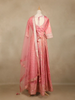 Dusty Pink Floral Design Silk Anarkali Salwar Suit - Diadem