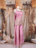 Dusty Pink Floral Embroidered Design Tissue Silk Palazzo Suit