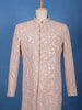Dusty Pink Floral Embroidered Polyester Sherwani Suit - Diadem