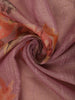 Dusty Rose Floral Printed Cotton Saree with Subtle Golden Zari Border