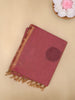 Dusty Rose Pink Butta Woven Design Cotton Saree