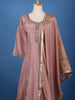 Dusty Rose Pink Dotted Design Silk Salwar Suit - Diadem