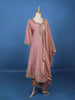Dusty Rose Pink Dotted Design Silk Salwar Suit - Diadem
