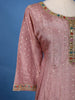 Dusty Rose Pink Dotted Design Silk Salwar Suit - Diadem