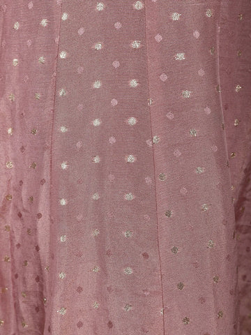 Dusty Rose Pink Dotted Design Silk Salwar Suit - Diadem