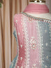 Dusty Rose Pink Embroidered Design Georgette Kids Palazzo Suit