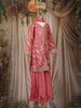 Dusty Rose Pink Embroidered Design Tissue Silk Kids Palazzo Suit