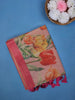 Dusty Rose Pink Floral Design Semi Tissue Saree - Diadem