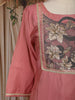 Dusty Rose Pink Floral Embroidered Design Cotton Straight Cut Salwar Suit