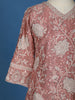 Dusty Rose Pink Floral Sequins Embroidered Silk Kids Palazzo Suit