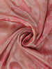 Dusty Rose Pink Floral Woven Design Banarasi Saree with Peacock Embroidered Design Border
