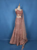 Dusty Rose Pink Geometric Sequins Embroidered Mermaid Net Lehenga With Dupatta