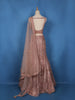 Dusty Rose Pink Geometric Sequins Embroidered Mermaid Net Lehenga With Dupatta
