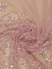 Dusty Rose Pink Heavy Sequin Embroidered Net Saree - Diadem