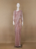 Dusty Rose Pink Heavy Sequin Embroidered Net Saree - Diadem
