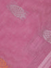 Dusty Rose Pink Leaf Butta Woven Design Cotton Saree