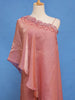Dusty Rose Pink Solid Design Organza Palazzo Suit - Diadem
