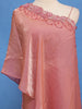 Dusty Rose Pink Solid Design Organza Palazzo Suit - Diadem
