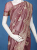 Dusty Peach Floral Zari Sequin Embellishment Organza Saree - Diadem
