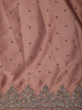 Dusty Peach Stone Embellishment Satin Saree - Diadem