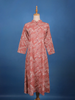 Dusty Rose Pink A-Line Leaf Printed Cotton Kurti - Diadem