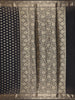 Elegant Black Floral Zari Woven Chiffon Silk Saree - Diadem