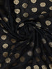 Elegant Black Floral Zari Woven Chiffon Silk Saree - Diadem