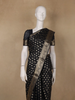 Elegant Black Floral Zari Woven Chiffon Silk Saree - Diadem
