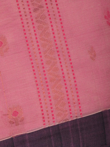 Elegant Pink Floral Designed Cotton Saree - Diadem