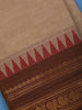 Elegant Beige Cotton Saree with Maroon & Zari Border - Diadem