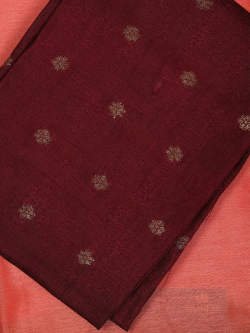 Elegant Peach Coral Solid Design Mysore Silk Saree - Diadem