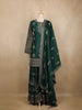 Emerald Green Paisley Design Silk Palazzo Suit