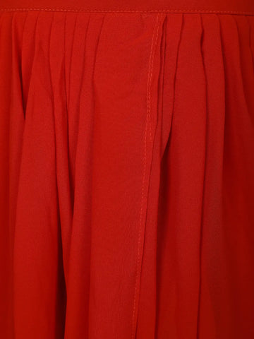 Fiery Red Pearl and Sequin Embellishments Georgette Crepe Top - Diadem