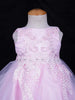 Light Pink Net Frock Embellished with Floral Laces and Pearl Beads - Diadem