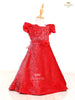 Scarlet Red Gown Embellished in Full Sequins with Flower Design - Diadem