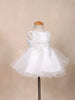 White Net Kids Frock Embellished with Floral Threadwork Embroidery and Stones - Diadem