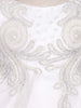 White Net Kids Frock Embellished with Floral Threadwork Embroidery and Stones - Diadem