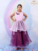 Light Pink and Purple Gown Adorned in Floral Buds - Diadem
