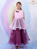Light Pink and Purple Gown Adorned in Floral Buds - Diadem