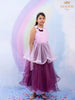 Light Pink and Purple Gown Adorned in Floral Buds - Diadem