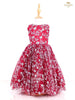 Maroon Ball Gown Adorned in Pasting Flower Design - Diadem