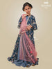 Ink Blue Lehenga Embellished in Floral Design Prints along with Embroideries and Dupatta - Diadem