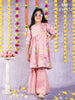 Dull Pink Sharara Suit Adorned in Floral Prints with Dupatta - Diadem