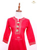 Red Pink with Pista Green Palazzo Salwar Suit Adorned with Thread work - Diadem