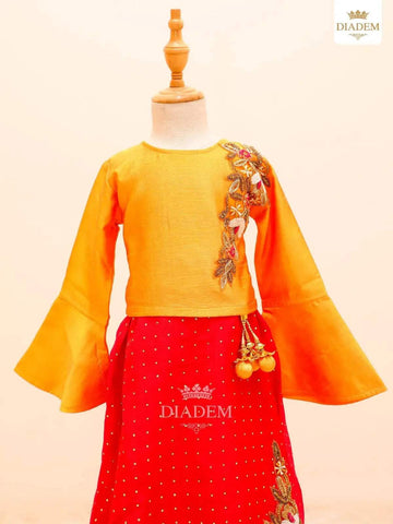 Mustard Yellow Lehenga Enhanced in Embroidery and Stones - Diadem