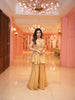 Gold Floral Embroidered Silk Sharara Set - Diadem