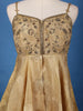 Gold Floral Embroidered Silk Sharara Set - Diadem