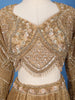 Gold Floral Embroidery Bridal Net Lehenga - Diadem
